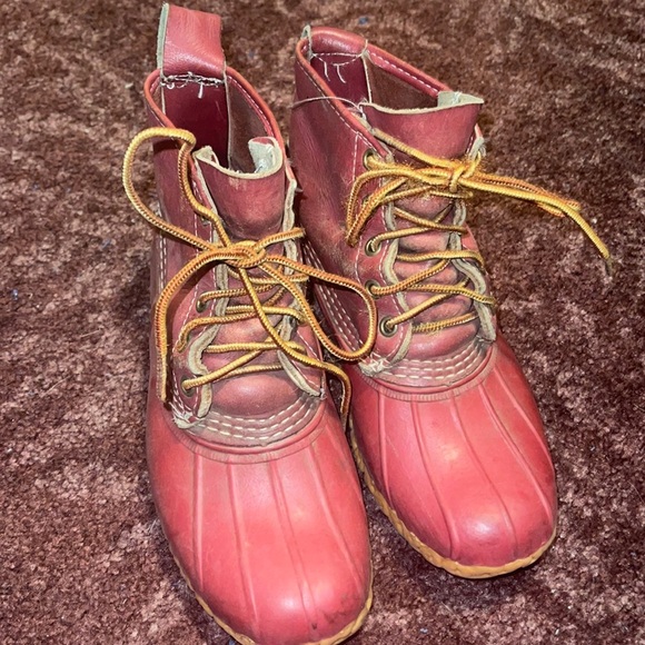 Vintage Red L.L. Bean Boots Limited Edition Rare - Picture 2 of 7